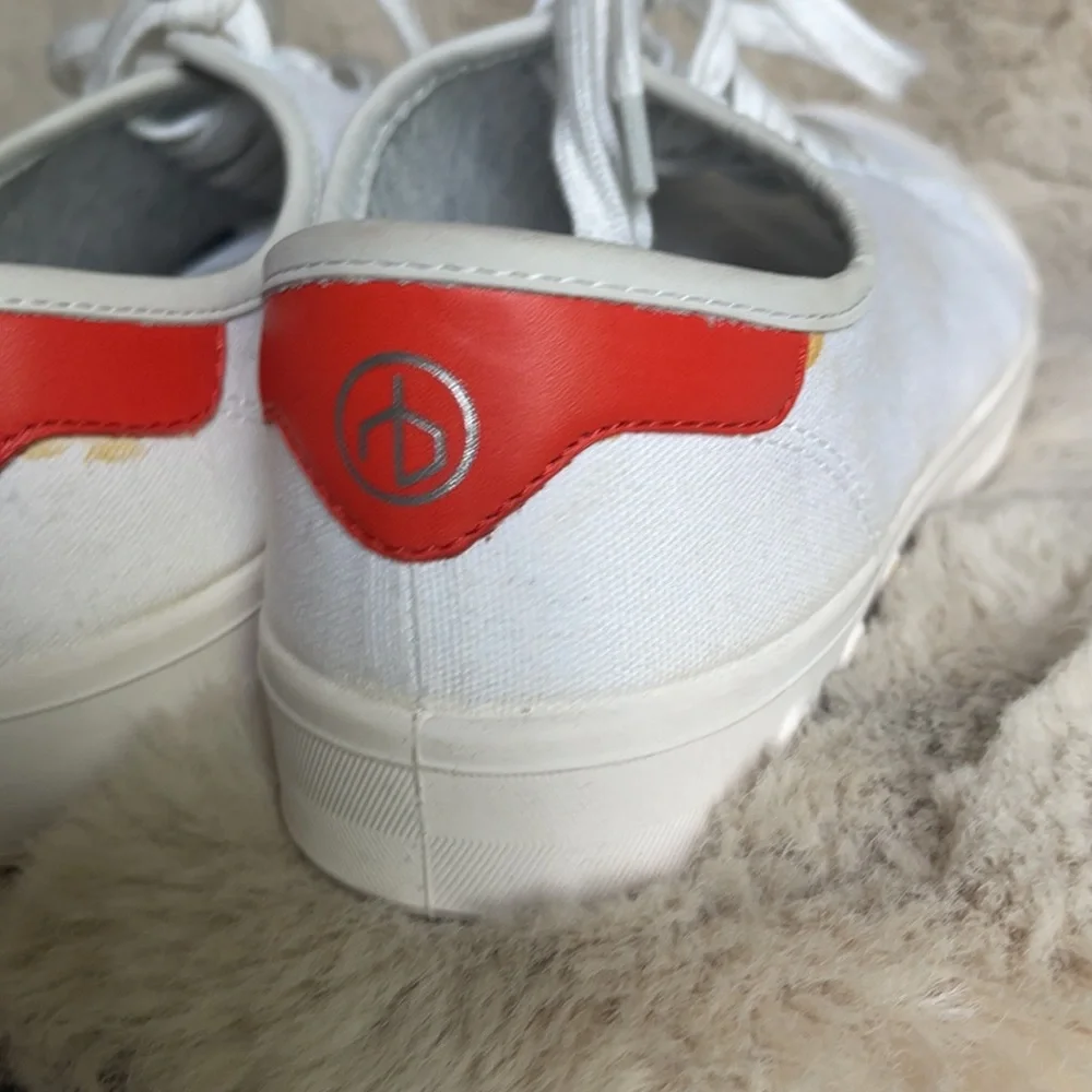Rag & Bone Standard Issue Lace Up White/Red Shoe Size 10